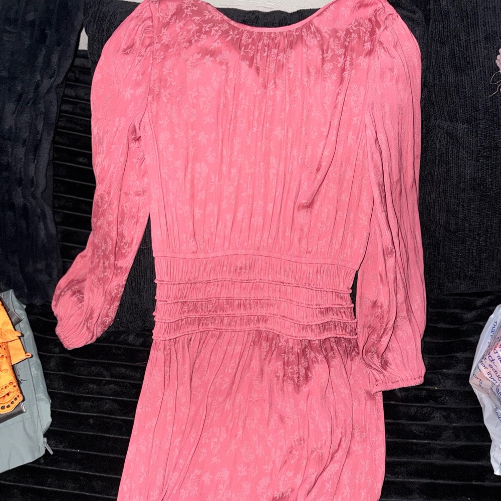Current Air Smocked Waist jacquard mini dress